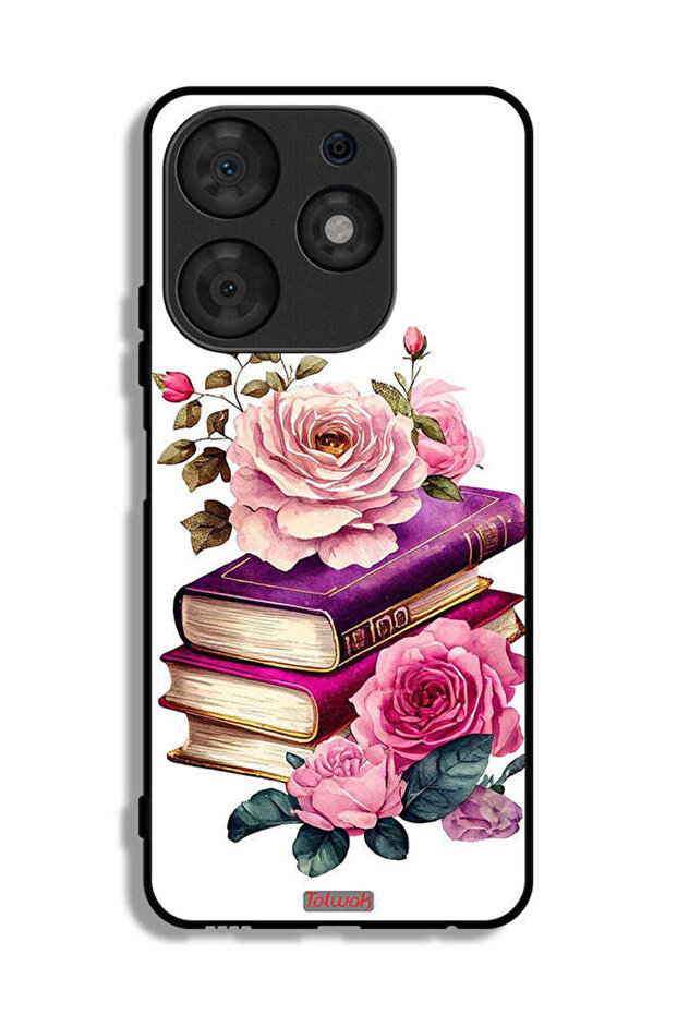 Tecno Spark 10 Pro Protective Case Cover Roses And Books