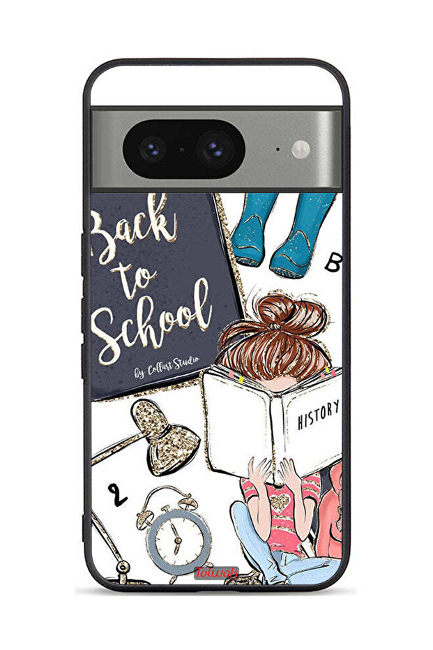 Google Pixel 8 Protective Case Cover Back To School Girl Reading History