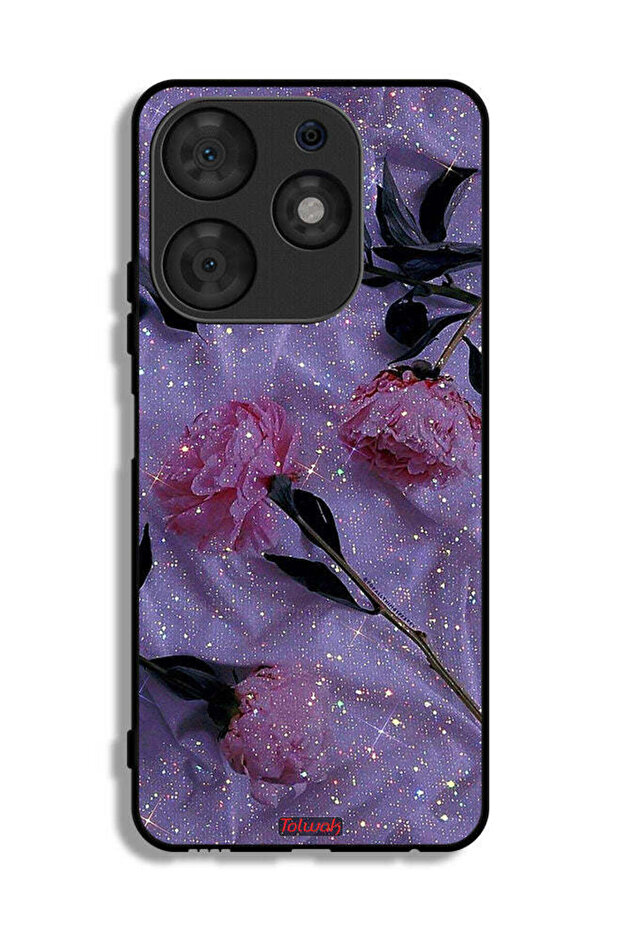 Tecno Spark 10 Pro Protective Case Cover Glitter Roses