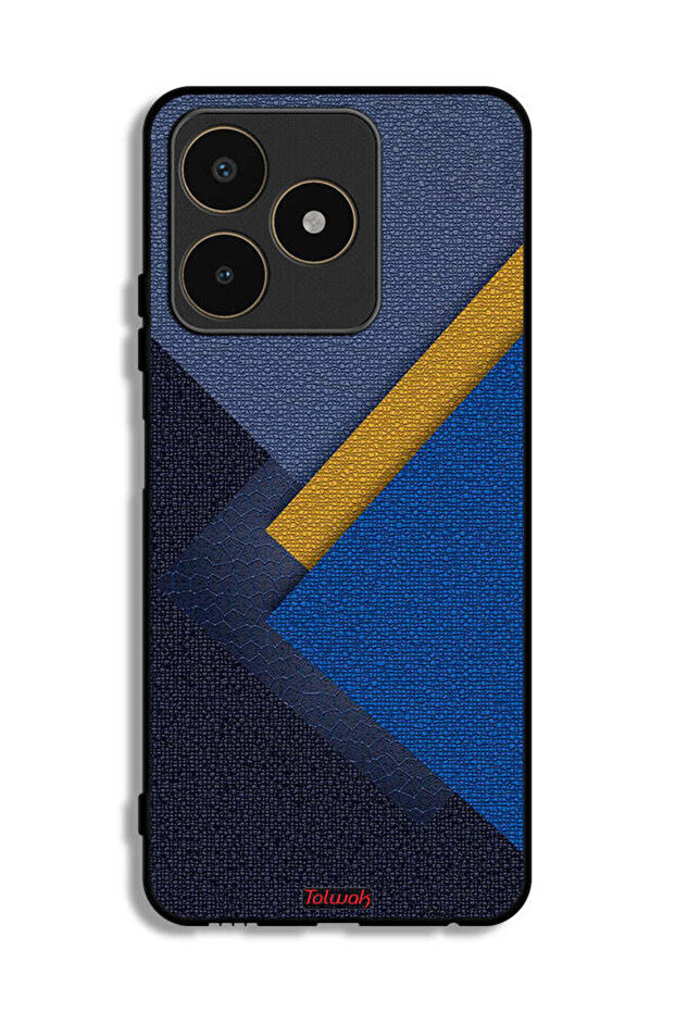 Realme C53 Protective Case Cover Triangles Leather Shades Pattern