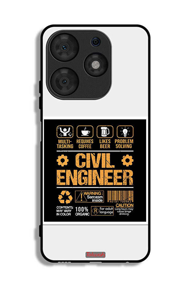 Tecno Spark 10 Pro Protective Case Cover Civil Engineer Sticker
