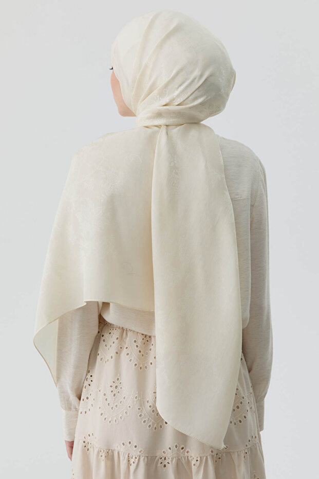 Nevgül Jakar Naturel Şal - Ekru - 5