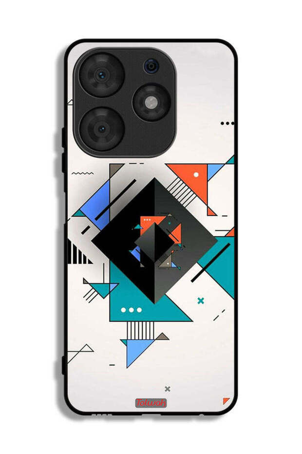 Tecno Spark 10 Pro Protective Case Cover Square And Triangle Shapes Abstract Pattern