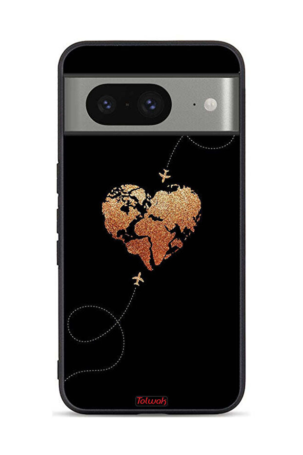 Google Pixel 8 Protective Case Cover Airplanes Touching Heart