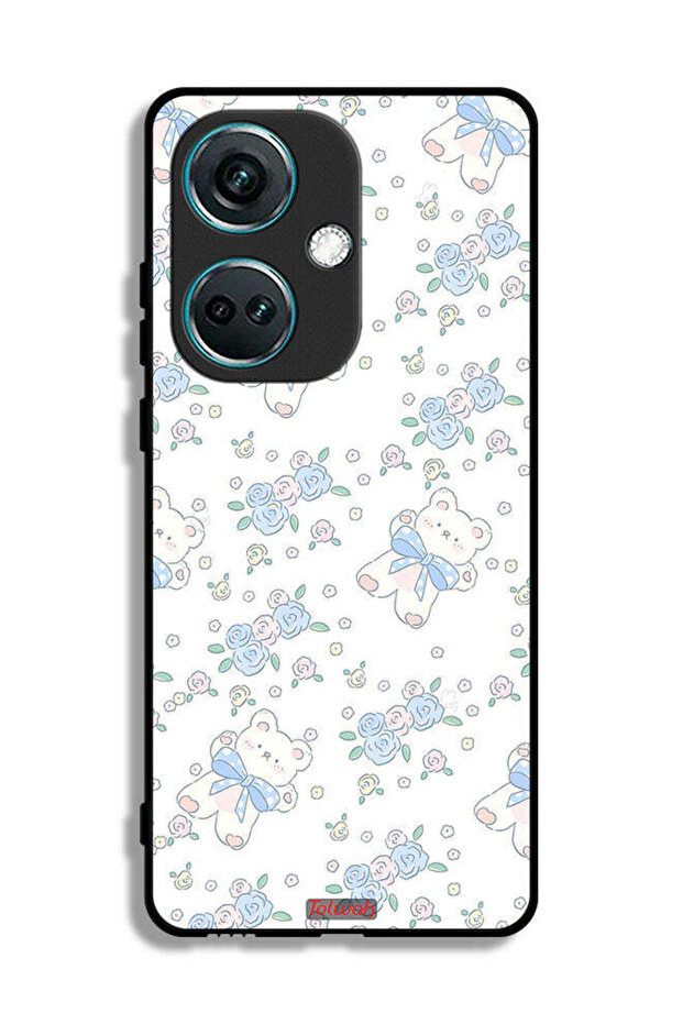 OnePlus Nord CE3 Protective Case Cover Cute Teddy Bear And Flowers Icon