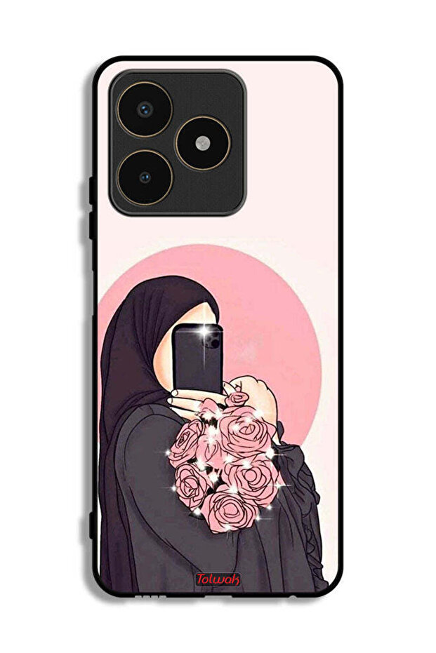 Realme C53 Protective Case Cover Making Selfies While Holding Flowers Art