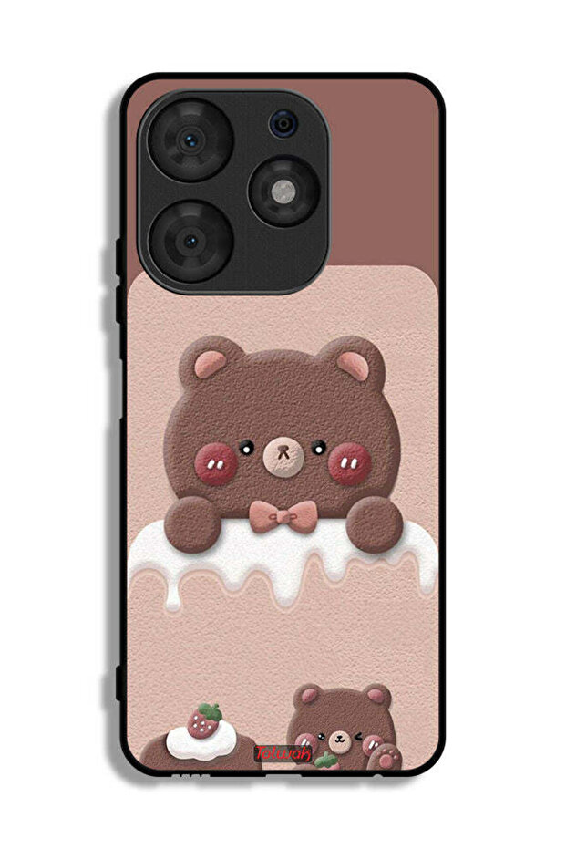 Tecno Spark 10 Pro Protective Case Cover Bear Strawberry