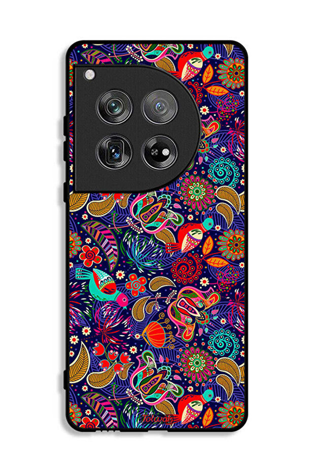 OnePlus 12 Protective Case Cover Pattern Colorful Birds Leaf Flowers