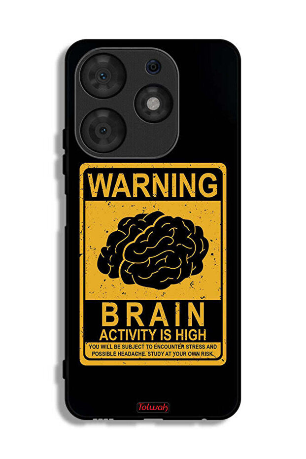 Tecno Spark 10 Pro Protective Case Cover Warning Brain Activity Is High