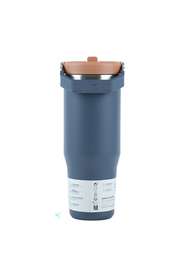 The IceFlow Flip Straw Pipetli Termos Bardak 0.89 LT Matara LACİVERT - 2