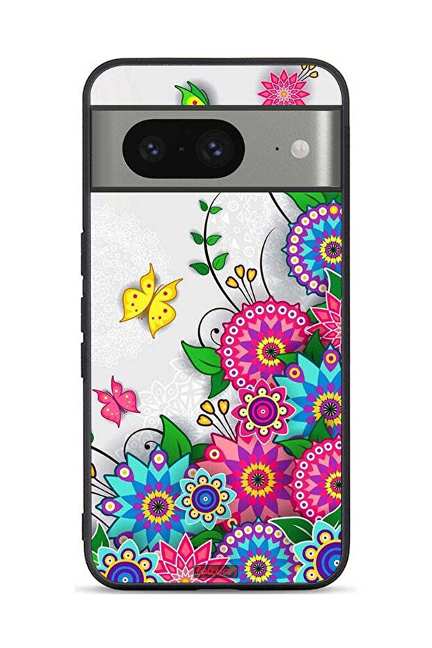 Google Pixel 8 Protective Case Cover Mandala Flowers