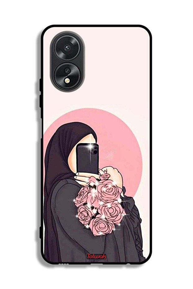 Oppo A38 Protective Case Cover Making Selfies While Holding Flowers Art
