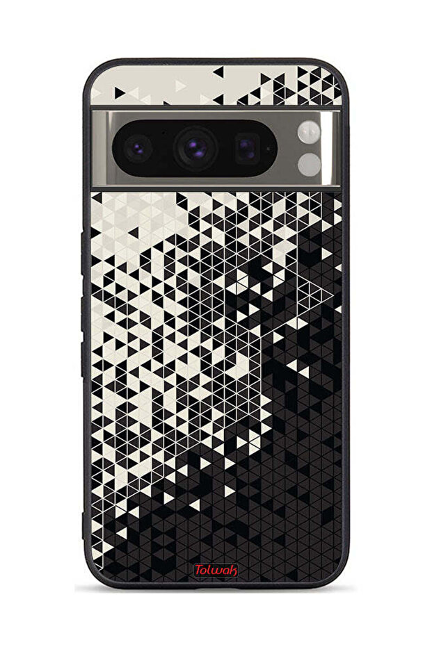غطاء حماية لجهاز Google Pixel 8 Pro بنمط مثلث فني رقمي - 1