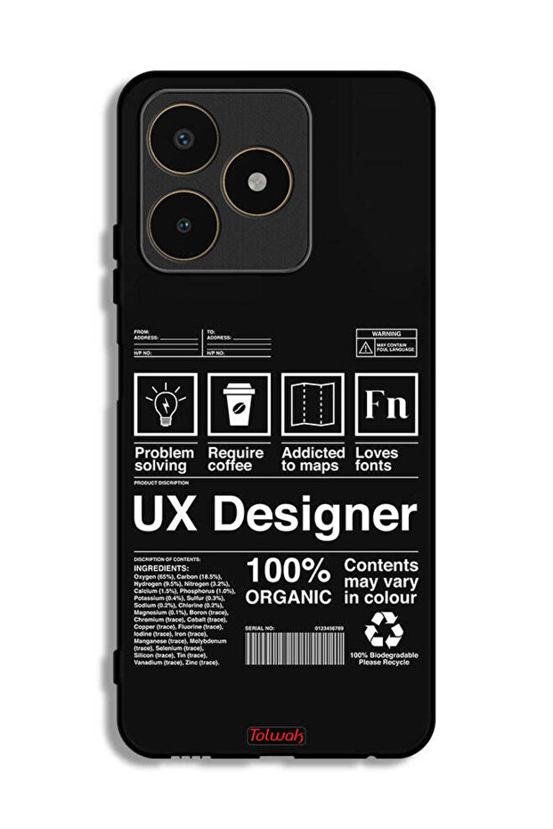 Realme C53 Protective Case Cover Ux Designer Sticker