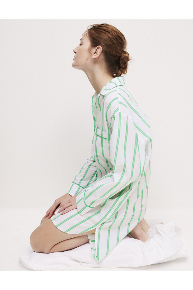 Cool Comfort™ Çizgili Gecelik - 2