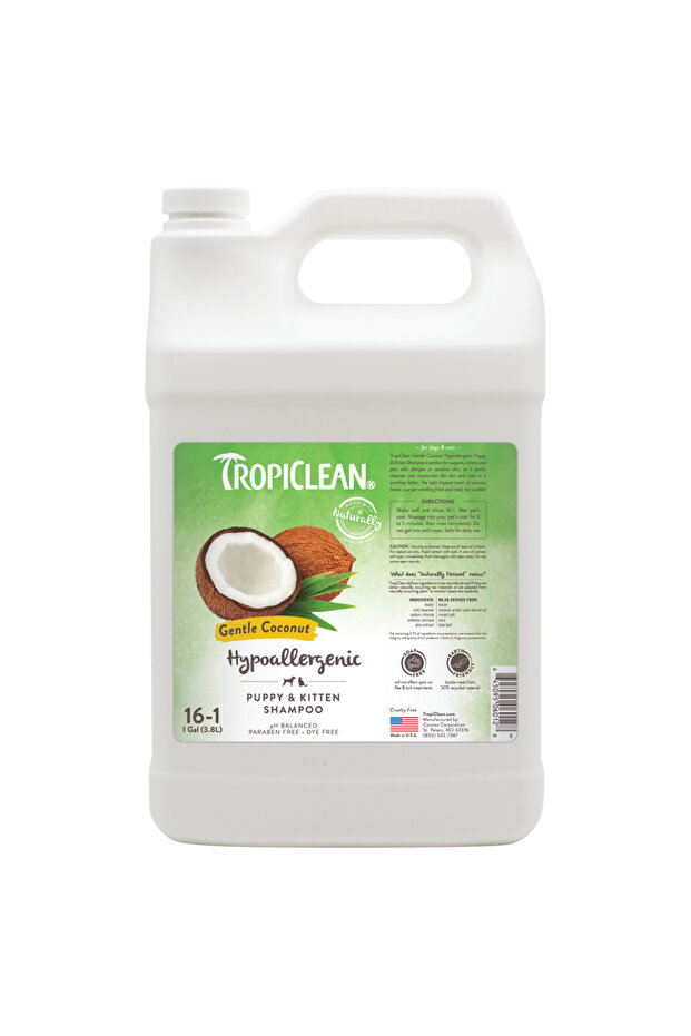 Gentle Coconut Hypoallergenic Puppy & Kitten Shampoo, 1 Gal