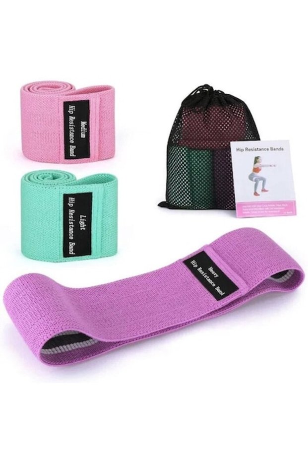 Set 3 benzi elastice fitness, multicolore