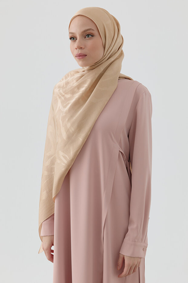 Dalgalı Nida Naturel Şal - Bej - 1