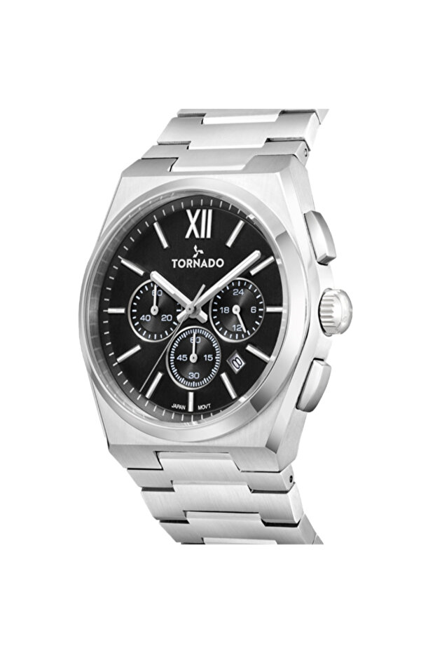 ساعة أورورا نوفا للرجال متعددة الوظائف بمينا أسود - T24105-SBSB - 2