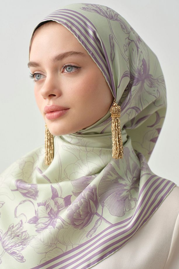 Nazenin Twill İpek Eşarp - Mint - 4