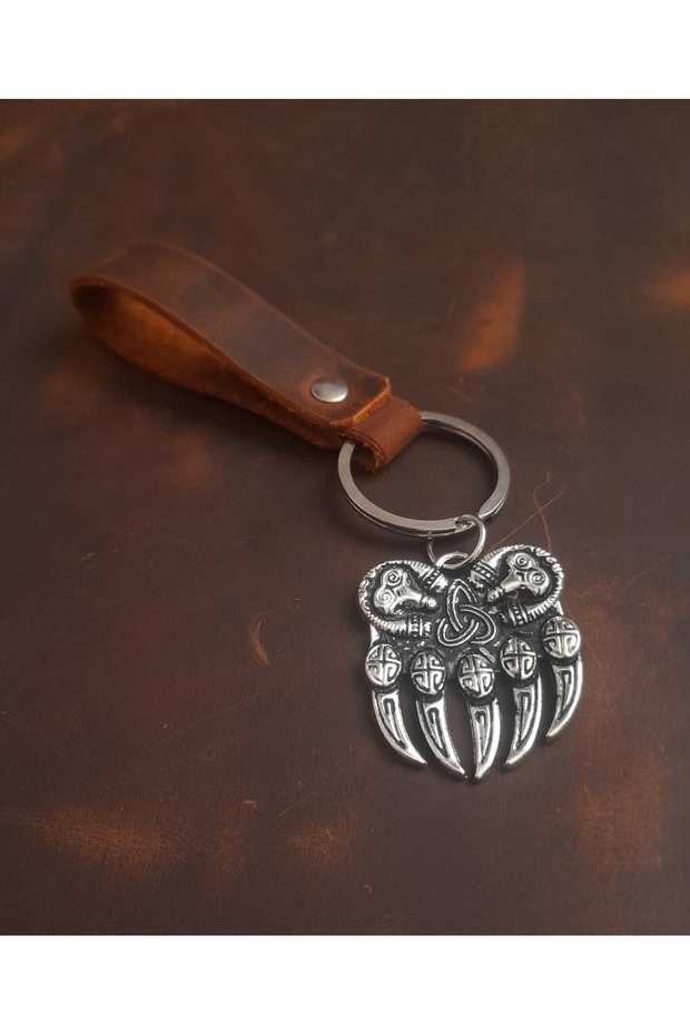 Bear Claw Keychain Design Real Leather Keychain