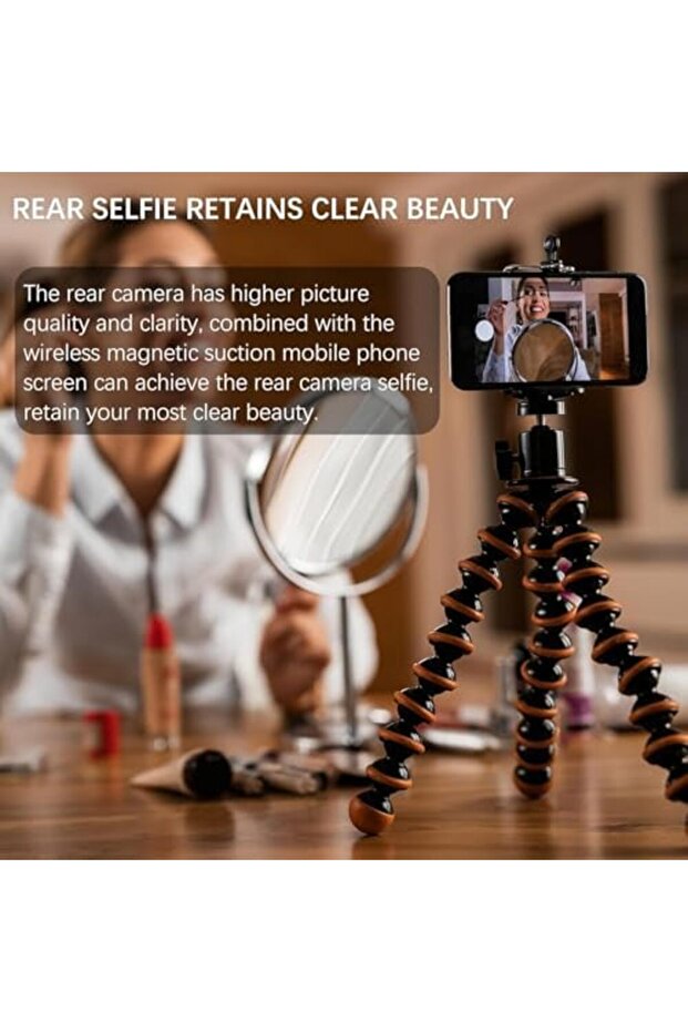 4" Vlog Selfie Monitor Screen for Phone – Magnetic Wireless Rear Camera Display with Remote Contro - 6