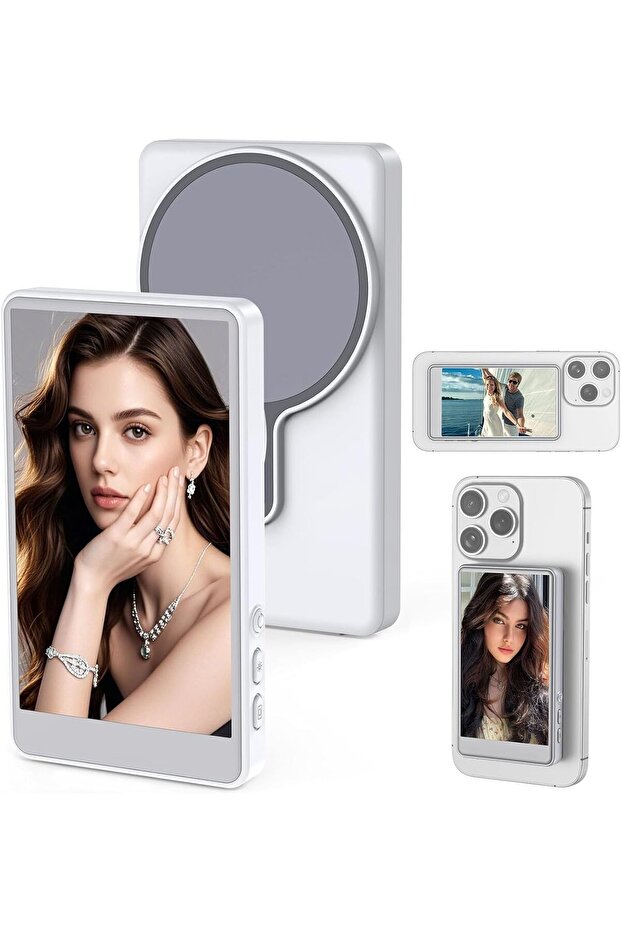 4" Vlog Selfie Monitor Screen for Phone – Magnetic Wireless Rear Camera Display with Remote Contro - 1