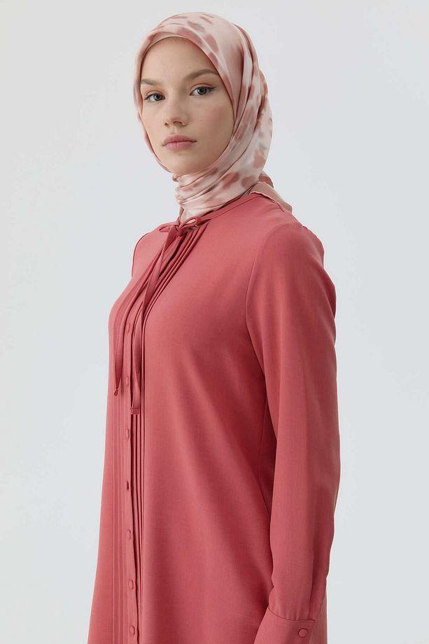 Sebu Twill İpek Eşarp - Pembe - 1