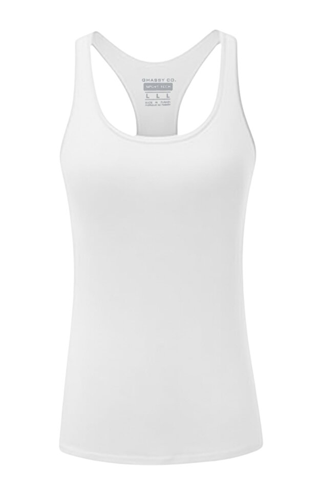 Ghassy Co. Women's Moisture Wicking Compression Sleeveless Off the Shoulder Design Sports Singlet