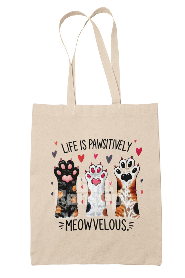 Cat Funny Vintage Humorous Cat Lover Cat Owner Style Printed Gift Organic Raw Cloth Bag