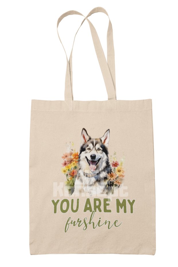 You Are My Sunshine Dog Lover Printed Gift Organic Raw Cloth Bag
