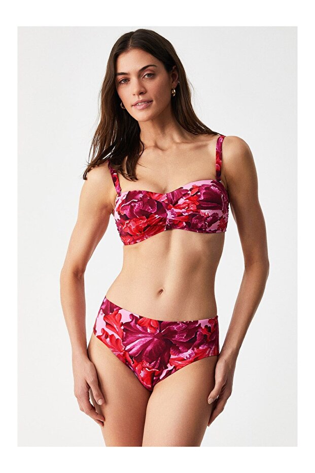 Firelin Desenli Straplez Bikini - 1