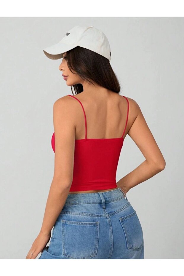 Kadın İp Askılı Örme Body Bluz - 2