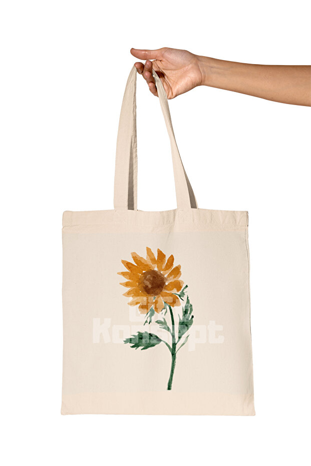 Sunflower Printed Gift Organic Raw Cloth Bag