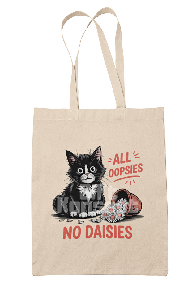 Cat Funny Humorous Cat Lover Cat Owner Fun Printed Gift Organic Raw Cloth Bag