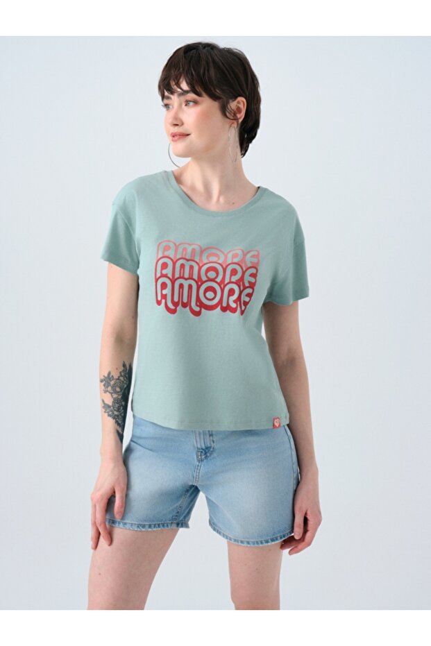 Women's Regular Fit T-Shirt Lf2038918 Mint Green