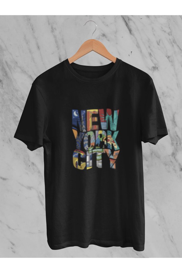 New York City Printed Unisex Circle Neck Cotton Oversize Fit Short Sleeve T-Shirt