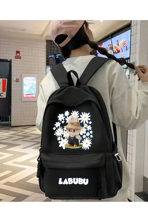Labubu Design Printed Backpack School Bag