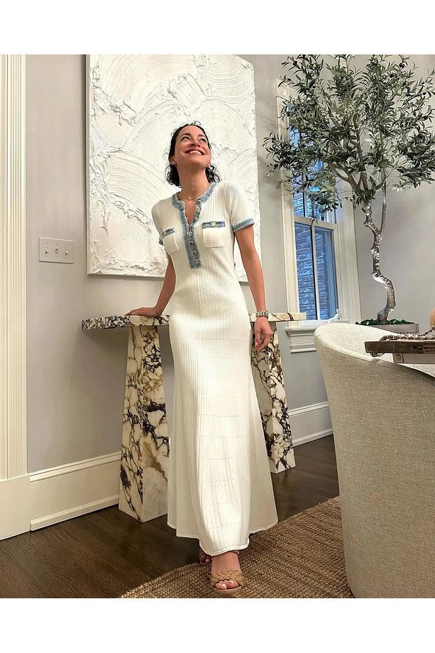 Yeni model yazlık yumuşak pamuklu ip, kot elbise Narin model - 2