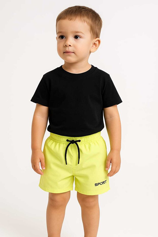 Neon Green Children's Sea Pool Shorts 6-7 Years
