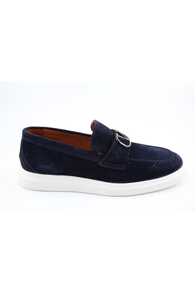 21171 Genuine Leather Navy Suede Men's Casual Shoes