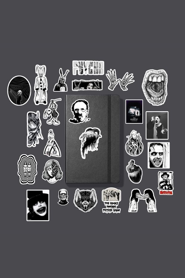 Black and White Horror Pack /Bullet Journal Notebook Sticker Agenda Laptop Sticker