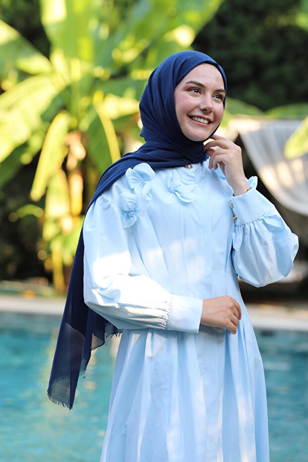 Dubai Series Shawl Navy Blue