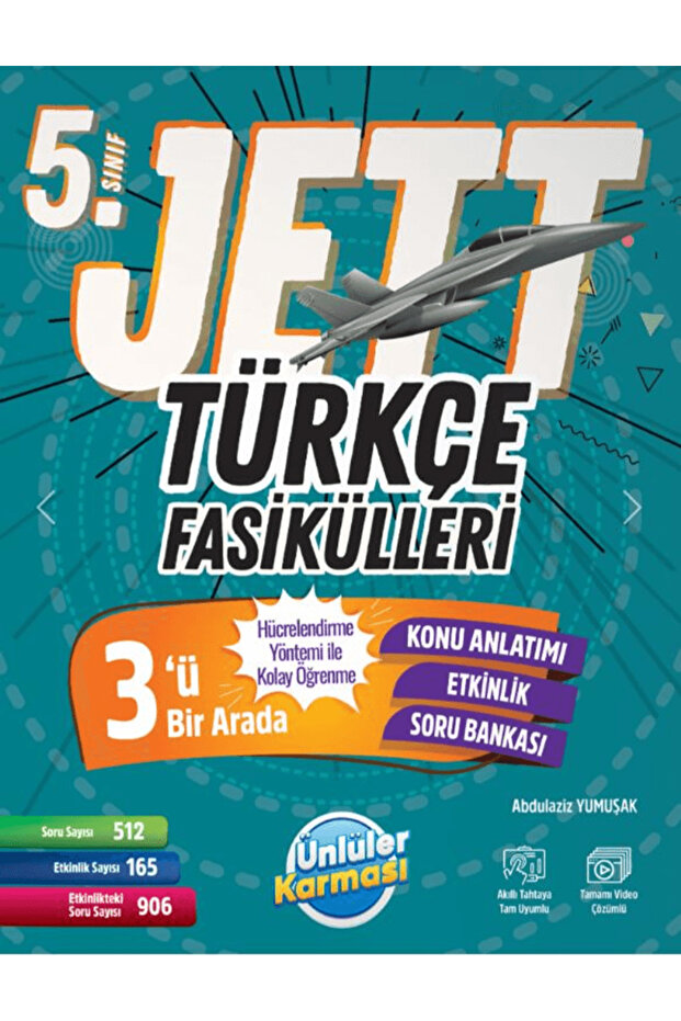 5. Sınıf Jett Türkçe Fasiküller / Abdulaziz Yumuşak / Ünlüler Karması / 9786256529731 - 1