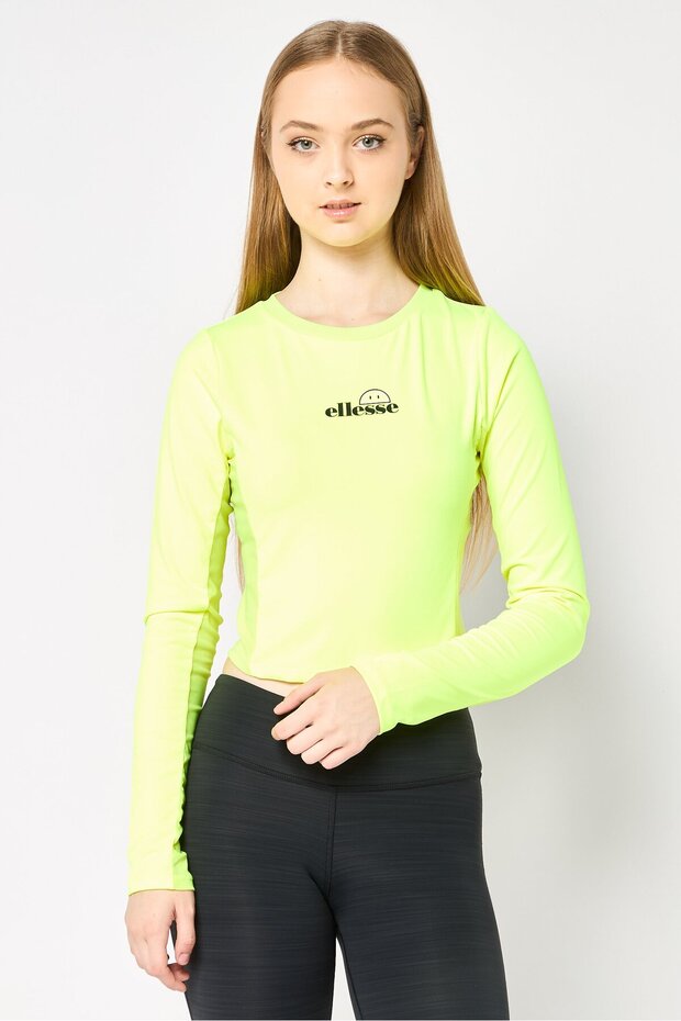 x Smiley Women Sportswear Fit Long Sleeves Training Top, Neon Yellow