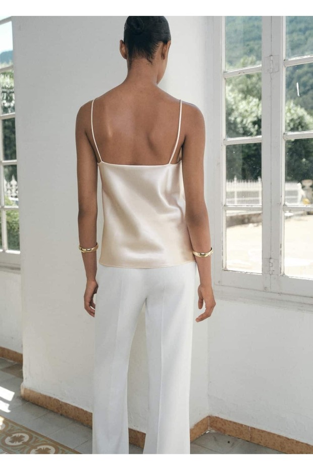 Saten askılı bluz - 4