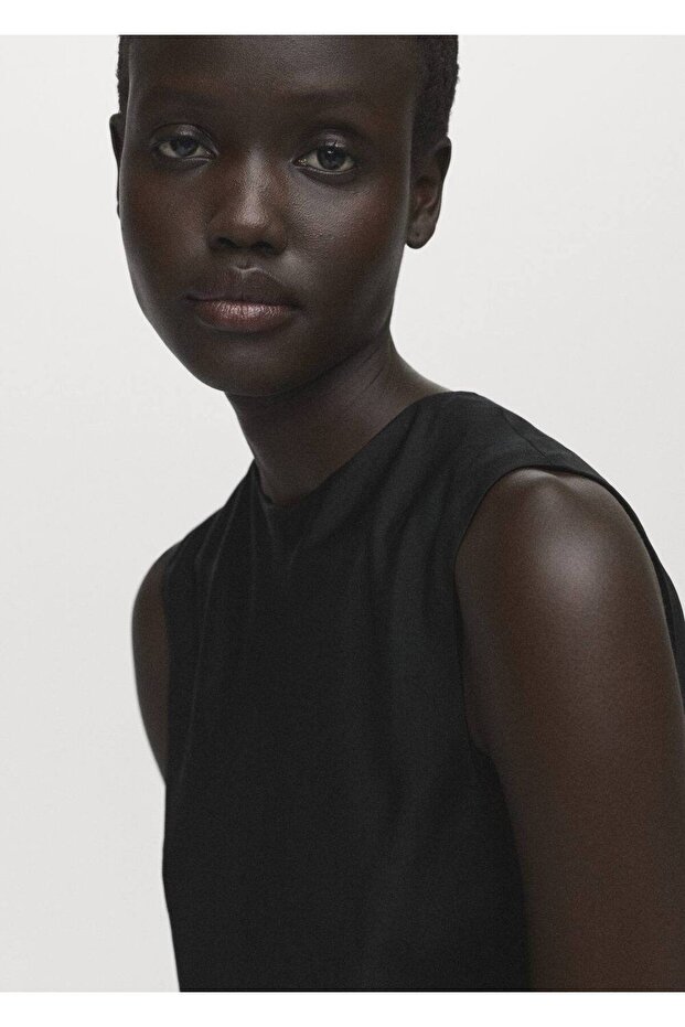 Saten asimetrik bluz - 8