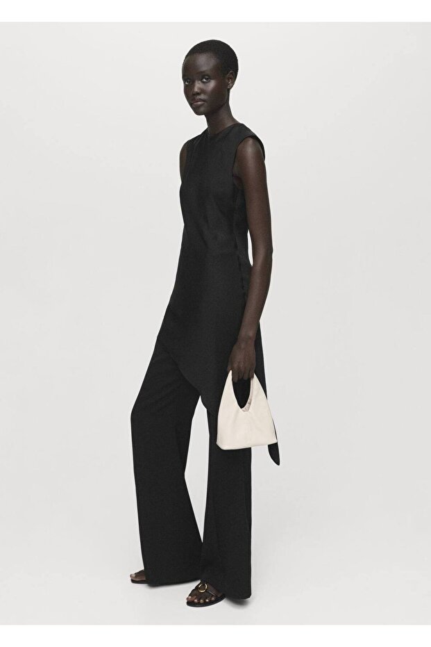 Saten asimetrik bluz - 2