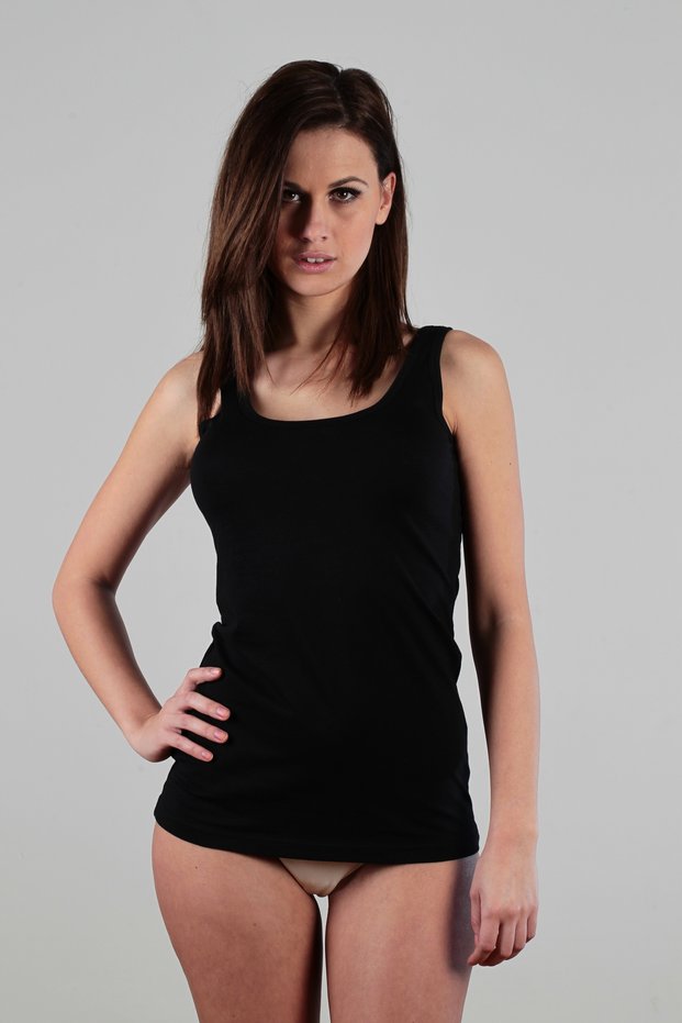 Women's Organic Cotton Tanktop / Undershirt – Black (Gots Certified) Pack of 2