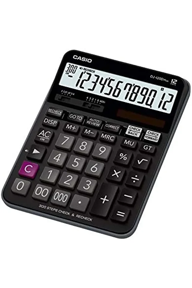 DJ-120D Plus 300 Steps Check and Correct Desktop Calculator with Bigger Screen/Keys (12 Digit) - 1